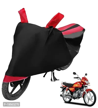 Auto Hub Hero CD Deluxe Bike Cover Waterproof Original / CD Deluxe Cover Waterproof / CD Deluxe bike Cover / Bike Cover CD Deluxe Waterproof / CD Deluxe Body Cover / Bike Body Cover CD Deluxe With Ultra Surface Body Protection (Black, Red Look)