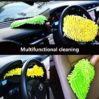 Auto Hub Microfiber Double Side Chenille Mitt, 1 Piece Set Green, Multi-Purpose Super Absorbent and Perfect Wash Clean with Lint-Scratch Free Home, Kitchen, Window, Dusting-thumb4