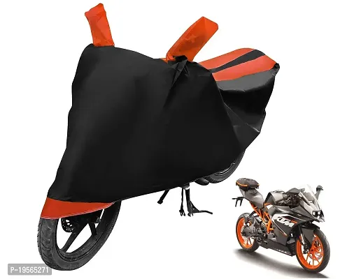 Auto Hub KTM RC 200 Bike Cover Waterproof Original / KTM RC 200 Cover Waterproof / KTM RC 200 bike Cover / Bike Cover KTM RC 200 Waterproof / KTM RC 200 Body Cover / Bike Body Cover KTM RC 200 With Ultra Surface Body Protection (Black, Orange Look)