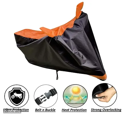 Auto Hub Suzuki Access SE Bike Cover Waterproof Original / Access SE Cover Waterproof / Access SE bike Cover / Bike Cover Access SE Waterproof / Access SE Body Cover / Bike Body Cover Access SE With Ultra Surface Body Protection (Black, Orange Look)-thumb2