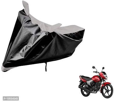 Auto Hub Yamaha Saluto Bike Cover Waterproof Original / Saluto Cover Waterproof / Saluto bike Cover / Bike Cover Saluto Waterproof / Saluto Body Cover / Bike Body Cover Saluto With Ultra Surface Body Protection (Black, Silver Look)