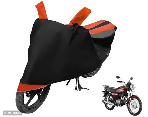 Auto Hub Hero HF Dawn Bike Cover Waterproof Original / HF Dawn Cover Waterproof / HF Dawn bike Cover / Bike Cover HF Dawn Waterproof / HF Dawn Body Cover / Bike Body Cover HF Dawn With Ultra Surface Body Protection (Black, Orange Look)