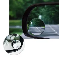 Auto Hub Adjustable Car Blind Spot Side Mirror for Car - Round Black-thumb1