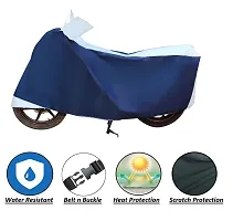 Auto Hub Bajaj Pulsar 150 Bike Cover Waterproof Original / Pulsar 150 Cover Waterproof / Pulsar 150 bike Cover / Bike Cover Pulsar 150 Waterproof / Pulsar 150 Body Cover / Bike Body Cover Pulsar 150 With Ultra Surface Body Protection (Navy, Silver Look)-thumb3