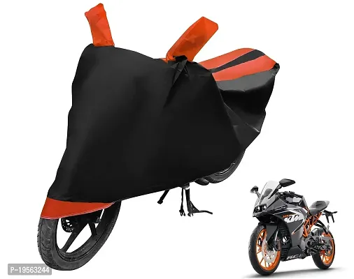 Auto Hub KTM RC 390 Bike Cover Waterproof Original / KTM RC 390 Cover Waterproof / KTM RC 390 bike Cover / Bike Cover KTM RC 390 Waterproof / KTM RC 390 Body Cover / Bike Body Cover KTM RC 390 With Ultra Surface Body Protection (Black, Orange Look)