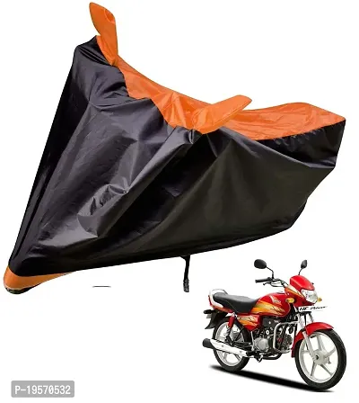 Auto Hub Hero HF Deluxe Bike Cover Waterproof Original / HF Deluxe Cover Waterproof / HF Deluxe bike Cover / Bike Cover HF Deluxe Waterproof / HF Deluxe Body Cover / Bike Body Cover HF Deluxe With Ultra Surface Body Protection (Black, Orange Look)