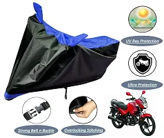 Auto Hub Hero Glamour Fi Bike Cover Waterproof Original / Glamour Fi Cover Waterproof / Glamour Fi bike Cover / Bike Cover Glamour Fi Waterproof / Glamour Fi Body Cover / Bike Body Cover Glamour Fi With Ultra Surface Body Protection (Black, Blue Look)-thumb1