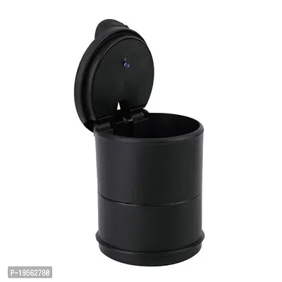 Auto Hub Blue LED Black Plastic Ashtray for Car/Home/Office