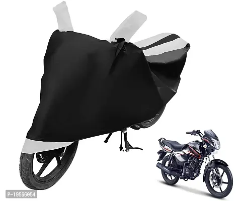 Auto Hub TVS Phoenix Bike Cover Waterproof Original / Phoenix Cover Waterproof / Phoenix bike Cover / Bike Cover Phoenix Waterproof / Phoenix Body Cover / Bike Body Cover Phoenix With Ultra Surface Body Protection (Black, White Look)-thumb0