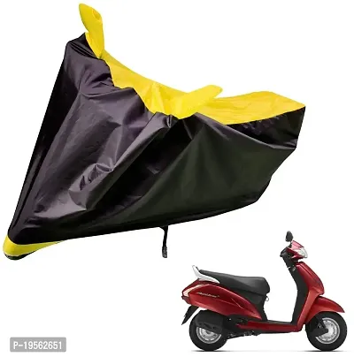 Auto Hub Honda Activa 125 Bike Cover Waterproof Original / Activa 125 Cover Waterproof / Activa 125 bike Cover / Bike Cover Activa 125 Waterproof / Activa 125 Body Cover / Bike Body Cover Activa 125 With Ultra Surface Body Protection (Black, Yellow Look)-thumb0