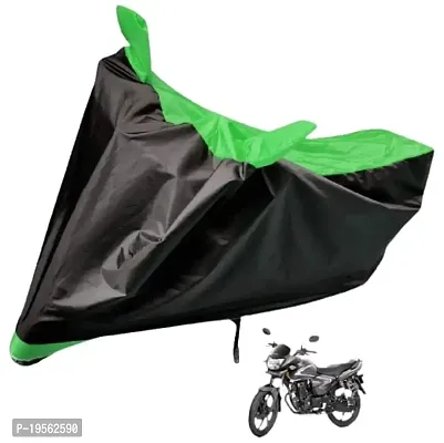 Auto Hub Honda CB Shine Bike Cover Waterproof Original / CB Shine Cover Waterproof / CB Shine bike Cover / Bike Cover CB Shine Waterproof / CB Shine Body Cover / Bike Body Cover CB Shine With Ultra Surface Body Protection (Black, Green Look)-thumb0