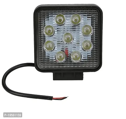 Auto Hub 9 LED 27W Round Fog Light Bike Auxiliary Waterproof Headlight Lights Lamp - Single Unit-thumb2