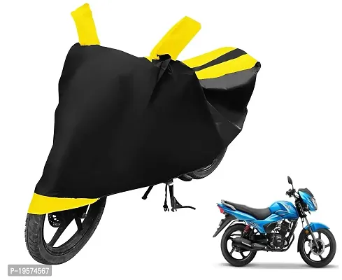 Auto Hub TVS Victor New Bike Cover Waterproof Original / Victor New Cover Waterproof / Victor New bike Cover / Bike Cover Victor New Waterproof / Victor New Body Cover / Bike Body Cover Victor New With Ultra Surface Body Protection (Black, Yellow Look)