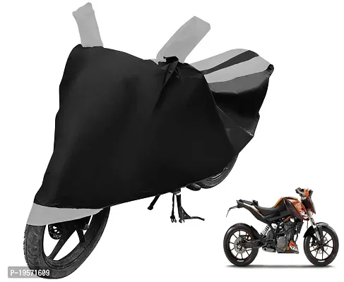 Auto Hub KTM Duke 200 Bike Cover Waterproof Original / Duke 200 Cover Waterproof / Duke 200 bike Cover / Bike Cover Duke 200 Waterproof / Duke 200 Body Cover / Bike Body Cover Duke 200 With Ultra Surface Body Protection (Black, Silver Look)