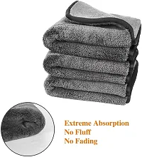 Auto Hub Heavy Microfiber Cloth for Car Cleaning and Detailing, Double Sided, Extra Thick Plush Microfiber Towel Lint-Free, 800 GSM (Size 40cm x 40cm)/Pack of 1, Color:- Grey-thumb4