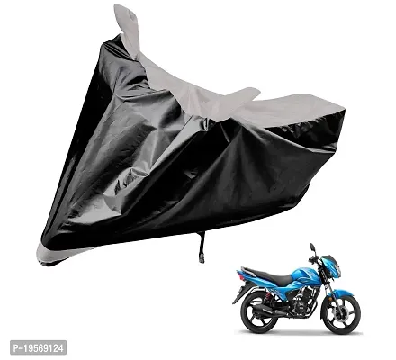 Auto Hub TVS Victor New Bike Cover Waterproof Original / Victor New Cover Waterproof / Victor New bike Cover / Bike Cover Victor New Waterproof / Victor New Body Cover / Bike Body Cover Victor New With Ultra Surface Body Protection (Black, Silver Look)