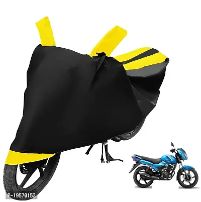 Auto Hub TVS Victor New Bike Cover Waterproof Original / Victor New Cover Waterproof / Victor New bike Cover / Bike Cover Victor New Waterproof / Victor New Body Cover / Bike Body Cover Victor New With Ultra Surface Body Protection (Black, Yellow Look)-thumb0