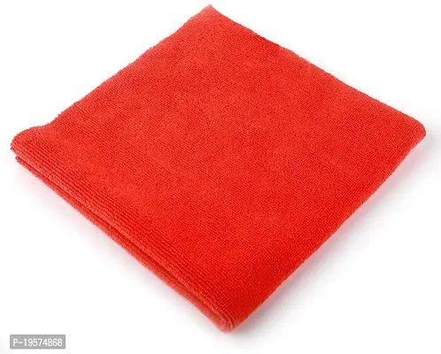 Auto Hub Microfiber Cleaning Cloths, 1 pcs 40x40 Cm 250GSM Red Highly Absorbent, Lint and Streak Free, Multi - Purpose Wash Cloth for Kitchen, Car, Window, Stainless Steel-thumb0