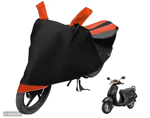 Auto Hub Honda Activa Bike Cover Waterproof Original / Activa Cover Waterproof / Activa bike Cover / Bike Cover Activa Waterproof / Activa Body Cover / Bike Body Cover Activa With Ultra Surface Body Protection (Black, Orange Look)