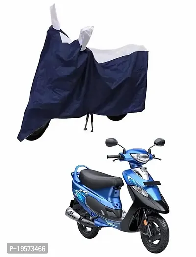 Auto Hub Waterproof Bike Body Cover for TVS Pep Plus - Navy Silver