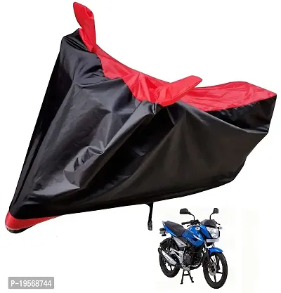 Auto Hub Bajaj XCD 125 Bike Cover Waterproof Original / XCD 125 Cover Waterproof / XCD 125 bike Cover / Bike Cover XCD 125 Waterproof / XCD 125 Body Cover / Bike Body Cover XCD 125 With Ultra Surface Body Protection (Black, Red Look)-thumb0