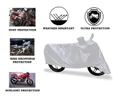 Auto Hub Honda CB Shine SP Bike Cover Waterproof Original / CB Shine SP Cover Waterproof / CB Shine SP bike Cover / Bike Cover CB Shine SP Waterproof / CB Shine SP Body Cover / Bike Body Cover CB Shine SP With Ultra Surface Body Protection (Silver Look)-thumb3