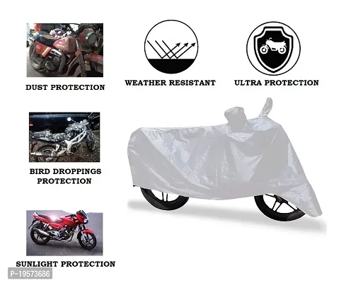 Auto Hub Honda CB Shine SP Bike Cover Waterproof Original / CB Shine SP Cover Waterproof / CB Shine SP bike Cover / Bike Cover CB Shine SP Waterproof / CB Shine SP Body Cover / Bike Body Cover CB Shine SP With Ultra Surface Body Protection (Silver Look)-thumb4