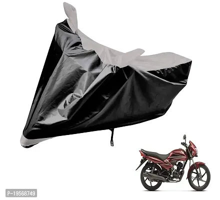 Auto Hub Honda Dream Yuga Bike Cover Waterproof Original / Dream Yuga Cover Waterproof / Dream Yuga bike Cover / Bike Cover Dream Yuga Waterproof / Dream Yuga Body Cover / Bike Body Cover Dream Yuga With Ultra Surface Body Protection (Black, Silver Look)-thumb0