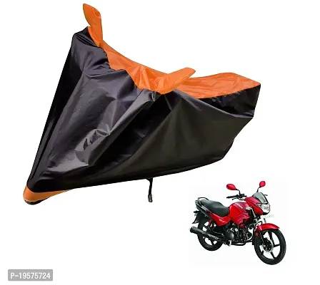 Auto Hub Hero Glamour Fi Bike Cover Waterproof Original / Glamour Fi Cover Waterproof / Glamour Fi bike Cover / Bike Cover Glamour Fi Waterproof / Glamour Fi Body Cover / Bike Body Cover Glamour Fi With Ultra Surface Body Protection (Black, Orange Look)