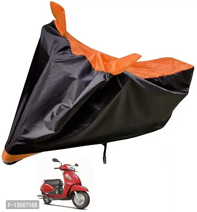 Auto Hub Suzuki Access SE Bike Cover Waterproof Original / Access SE Cover Waterproof / Access SE bike Cover / Bike Cover Access SE Waterproof / Access SE Body Cover / Bike Body Cover Access SE With Ultra Surface Body Protection (Black, Orange Look)