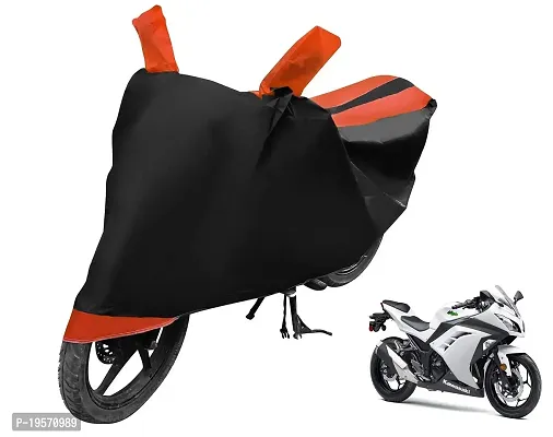 Euro Care Kawasaki Ninja 250/300/650/H2/ZX6R Bike Cover Waterproof Original / Ninja Cover Waterproof / Ninja bike Cover / Bike Cover Ninja Waterproof / Ninja Body Cover / Bike Body Cover Ninja With Ultra Surface Body Protection (Black, Orange Look)