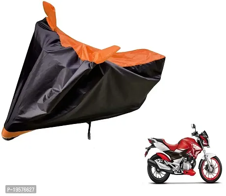 Auto Hub Hero CBZ Xtreme Bike Cover Waterproof Original / CBZ Xtreme Cover Waterproof / CBZ Xtreme bike Cover / Bike Cover CBZ Xtreme Waterproof / CBZ Xtreme Body Cover / Bike Body Cover CBZ Xtreme With Ultra Surface Body Protection (Black, Orange Look)-thumb0