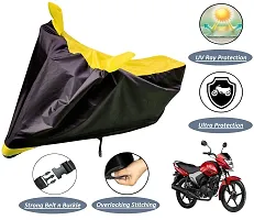 Auto Hub Yamaha Saluto Bike Cover Waterproof Original / Saluto Cover Waterproof / Saluto bike Cover / Bike Cover Saluto Waterproof / Saluto Body Cover / Bike Body Cover Saluto With Ultra Surface Body Protection (Black, Yellow Look)-thumb4