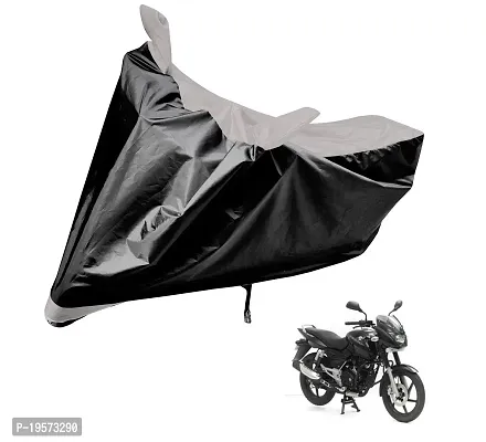 Auto Hub Bajaj Pulsar 180 Bike Cover Waterproof Original / Pulsar 180 Cover Waterproof / Pulsar 180 bike Cover / Bike Cover Pulsar 180 Waterproof / Pulsar 180 Body Cover / Bike Body Cover Pulsar 180 With Ultra Surface Body Protection (Black, Silver Look)