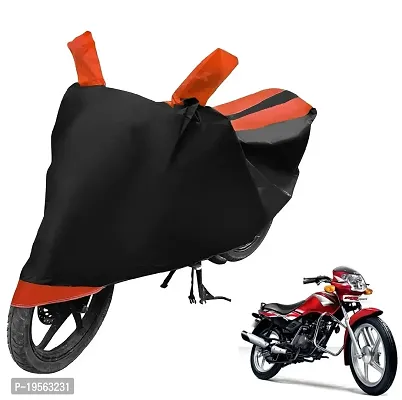 Auto Hub TVS Star Sport Bike Cover Waterproof Original / Star Sport Cover Waterproof / Star Sport bike Cover / Bike Cover Star Sport Waterproof / Star Sport Body Cover / Bike Body Cover Star Sport With Ultra Surface Body Protection (Black, Orange Look)-thumb0