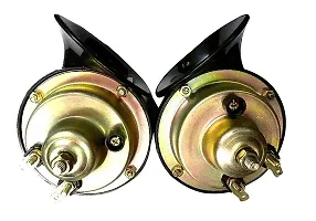 Auto Hub Trumpet Bike Horn for TVS Victor GLX - Set of Two (Black)-thumb1