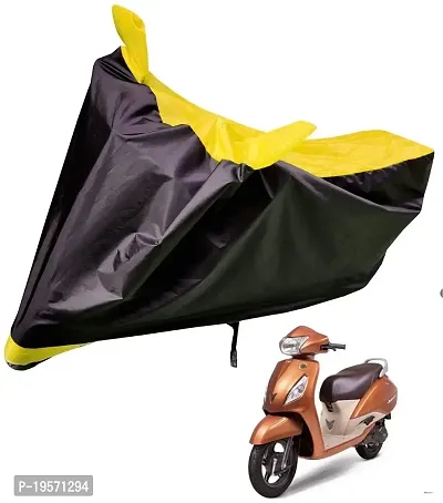 Auto Hub TVS Jupiter Bike Cover Waterproof Original / Jupiter Cover Waterproof / Jupiter bike Cover / Bike Cover Jupiter Waterproof / Jupiter Body Cover / Bike Body Cover Jupiter With Ultra Surface Body Protection (Black, Yellow Look)