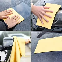 Auto Hub Premium Mini Chamois Cloth for Car (1 Pack) Super Absorbent Car Chamois Towel - Scratch-Free Chamois Cloth for Car Multi Color-thumb4