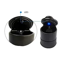 Auto Hub Blue LED Black Plastic Ashtray for Car/Home/Office-thumb2