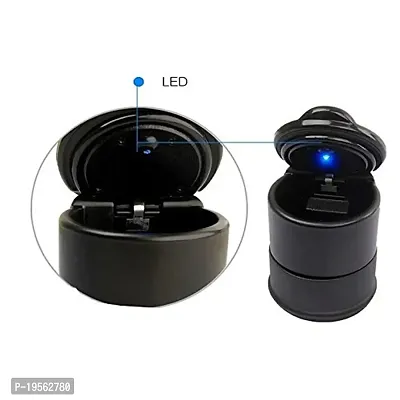 Auto Hub Blue LED Black Plastic Ashtray for Car/Home/Office-thumb3