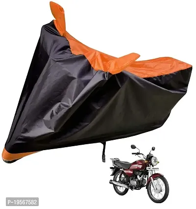 Auto Hub Hero HF Dawn Bike Cover Waterproof Original / HF Dawn Cover Waterproof / HF Dawn bike Cover / Bike Cover HF Dawn Waterproof / HF Dawn Body Cover / Bike Body Cover HF Dawn With Ultra Surface Body Protection (Black, Orange Look)