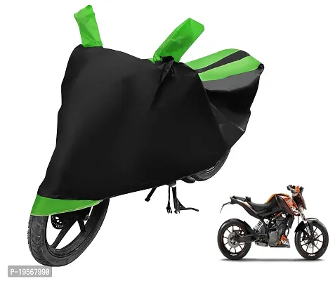 Auto Hub KTM Duke 200 Bike Cover Waterproof Original / Duke 200 Cover Waterproof / Duke 200 bike Cover / Bike Cover Duke 200 Waterproof / Duke 200 Body Cover / Bike Body Cover Duke 200 With Ultra Surface Body Protection (Black, Green Look)-thumb0