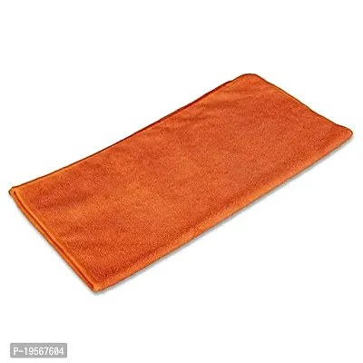 Auto Hub Microfiber Cloth - 1 Pcs - 40x40 cms - 350 GSM Orange - Thick Lint  Streak-Free Multipurpose Cloths - Automotive Microfibre Towels for Car Bike Cleaning Polishing Washing  Detailing-thumb0