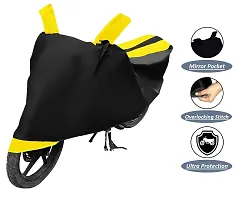 Auto Hub Vespa Piaggio Bike Cover Waterproof Original / Piaggio Cover Waterproof / Piaggio bike Cover / Bike Cover Piaggio Waterproof / Piaggio Body Cover / Bike Body Cover Piaggio With Ultra Surface Body Protection (Black, Yellow Look)-thumb3