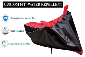Auto Hub Waterproof Bike Body Cover Compatible with TVS Star City Plus -(Fabric:-Polyester, Color:-Black/Red)-thumb3