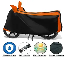 Auto Hub Waterproof Bike Body Cover for Honda Dio - Black/Orange (Fabric:-Polyester)-thumb4