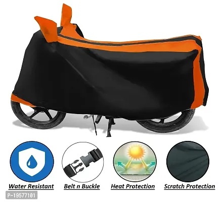 Auto Hub Waterproof Bike Body Cover for Honda Dio - Black/Orange (Fabric:-Polyester)-thumb5