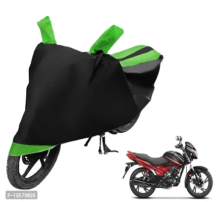 Auto Hub Hero Glamour Bike Cover Waterproof Original / Glamour Cover Waterproof / Glamour bike Cover / Bike Cover Glamour Waterproof / Glamour Body Cover / Bike Body Cover Glamour With Ultra Surface Body Protection (Black, Green Look)