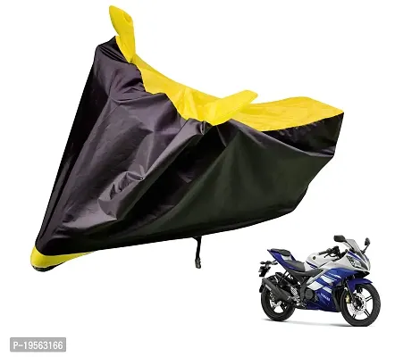 Auto Hub Yamaha R15 Bike Cover Waterproof Original / R15 Cover Waterproof / R15 bike Cover / Bike Cover R15 Waterproof / R15 Body Cover / Bike Body Cover R15 With Ultra Surface Body Protection (Black, Yellow Look)