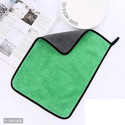 Auto Hub Heavy Microfiber Cloth for Car Cleaning and Detailing, Double Sided, Extra Thick Plush Microfiber Towel Lint-Free, 800 GSM (Size 40cm x 40cm)/Pack of 1, Color: Green-thumb4